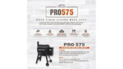 Traeger - Pro D2 575 Pellet BBQ - Free Cover & Folding Front Shelf -Deals Grill BBQs Store Pro575 capture 1000x563 1