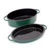 Big Green Egg Enamelled Cast Iron Dutch Oven 5.2L -Deals Grill BBQs Store enameled dutch oven oval open 2 1000x563 1