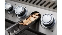Napoleon Prestige PRO665RSIBNSS-3-GB Natural Gas BBQ - Free Rotisserie And Cover -Deals Grill BBQs Store pro665 pro825 details wood chip smoker napoleon grills close up 1000x563 1