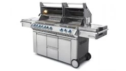 Napoleon Prestige PRO825RSBIPSS-3-GB Gas BBQ - Free Rotisserie And Cover -Deals Grill BBQs Store pro825 angle open lights napoleon grills 1000x563 1