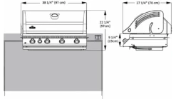 Napoleon Oasis 200 - LEX605 - Island Gas BBQ -Deals Grill BBQs Store ps Dimensions BILEX605RBI 1 1000x563 1